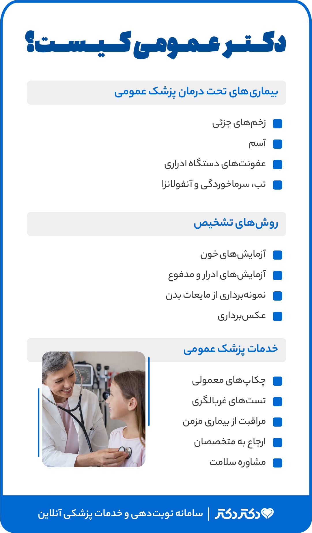 اینفوگرافی خدمات دکتر عمومی