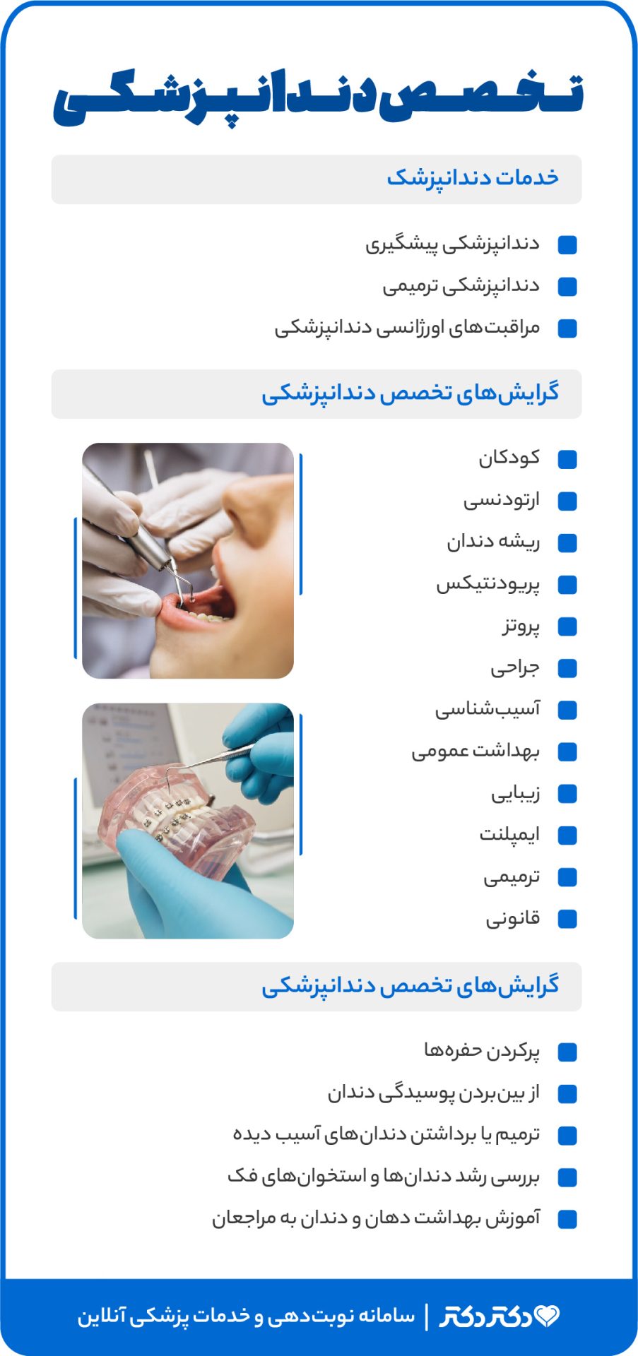 اینفوگرافی خدمات دکتر دندانپزشک