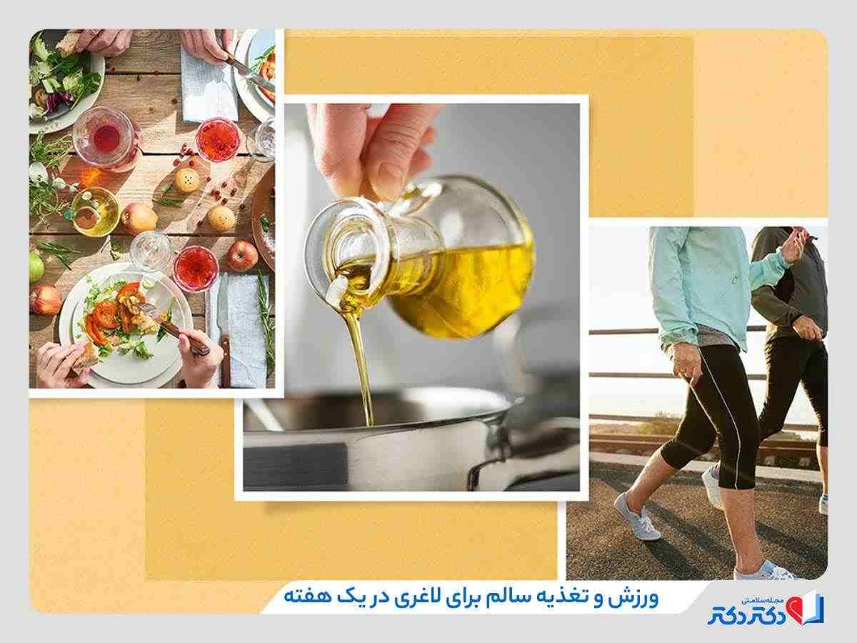 لاغری سریع با تلفیق ورزش و غذای سالم در یک هفته در منزل