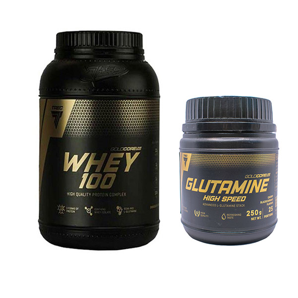 پودر خوراکی گلوتامین ترک نوتریشن های اسپید -250 گرم و پودر پروتئین وی 100 ترک نوتریشن -2275 گرم