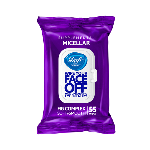 دستمال مرطوب پاک کننده آرایش Face off میسلار دافی بسته 55 عدیی