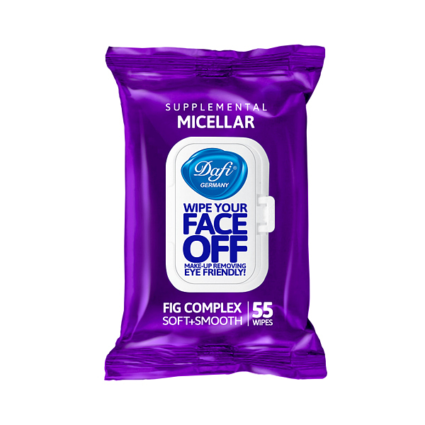 دستمال مرطوب پاک کننده آرایش Face off میسلار دافی بسته 55 عدیی