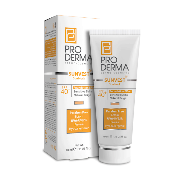 کرم ضد آفتاب مینرال رنگی پرودرما ⁺SPF40 مناسب پوست های حساس ۴۰ میلی لیتر