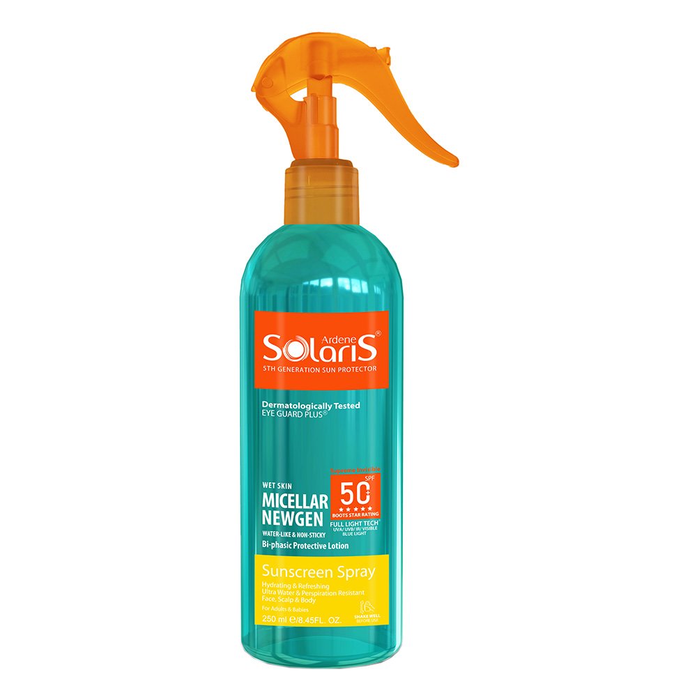 اسپری ضد آفتاب دوفاز میسلار نیوژن SPF50 سولاریس آردن 250 میلی لیتر