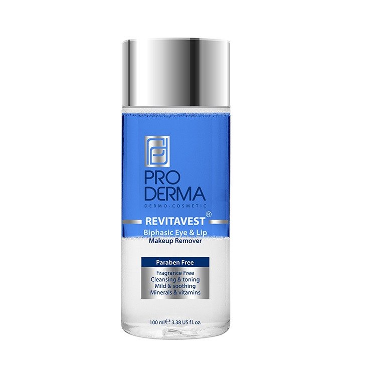 محلول دو فاز پاک کننده آرایش چشم و لب پرودرما