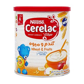 سرلاک گندم و میوه با شیر نستله