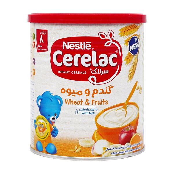 سرلاک گندم و میوه با شیر نستله