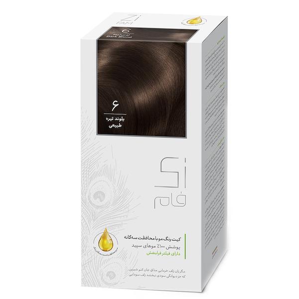 کیت رنگ مو شماره 6 بلوند تیره طبیعی زی فام