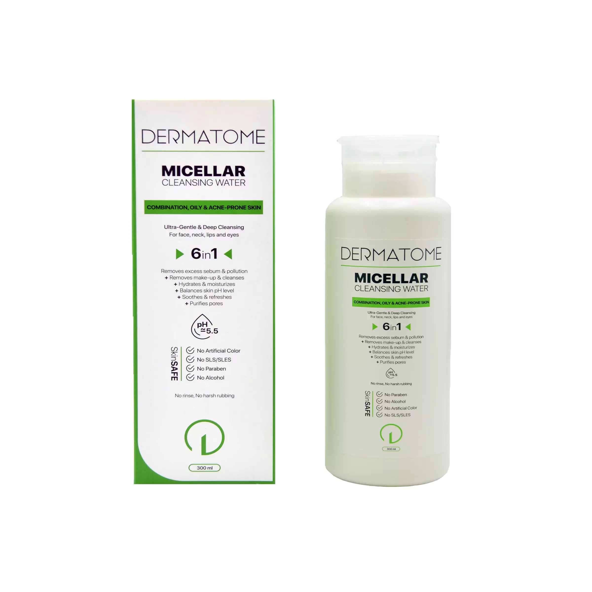 میسلار واتر 6 در 1 پوست مختلط، چرب و مستعد آکنه درماتوم