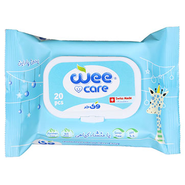 دستمال مرطوب کودک وی کر حاوی روغن پنبه دانه با اثر تسکین دهندگی 20عددی