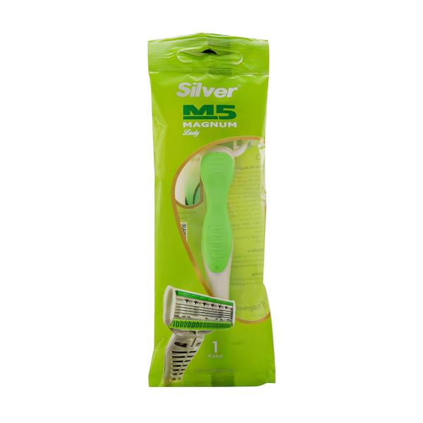 خودتراش چند بار مصرف 5 لبه زنانه ام 5 مگنوم سیلور 1 عدد