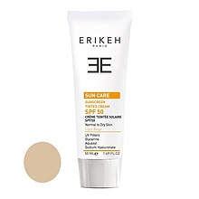 کرم ضد آفتاب رنگی اریکه SPF 50 مدل ببژ روشن مناسب پوست‌های خشک و معمولی حجم 50 میل
