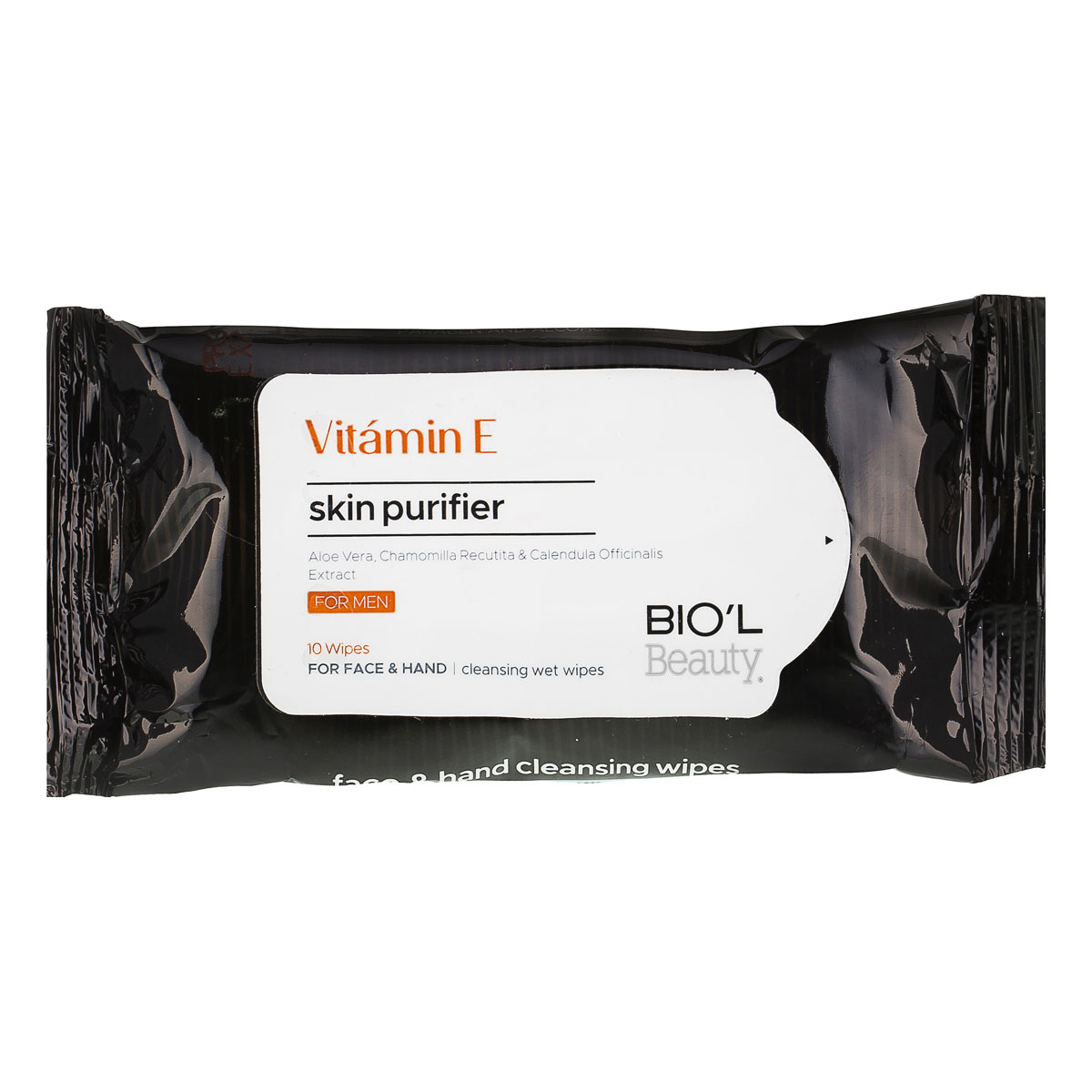 دستمال مرطوب پاک کننده دست و صورت آقایان حاوی ویتامین E بیول بسته ۱۰ عددی