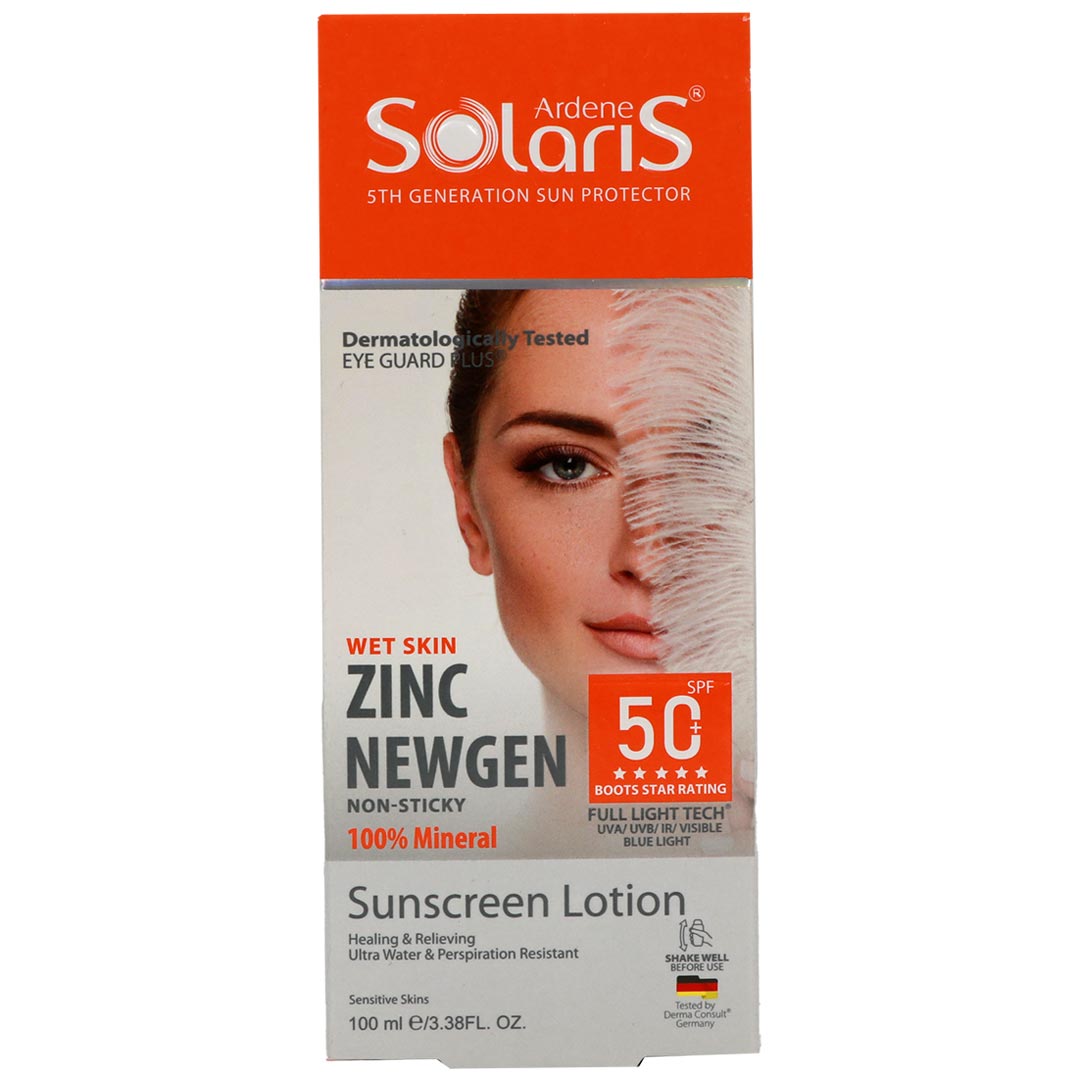 لوسیون ضد آفتاب فیزیکال زینک نیوژن SPF۵۰ سولاریس آردن ۱۰۰ میلی لیتر