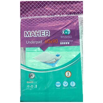 زیر انداز بهداشتی 60*90 ماهر 5 عددی