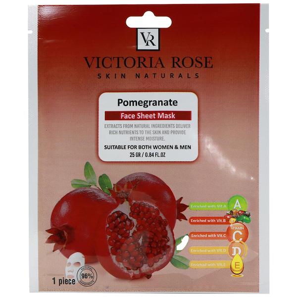 ماسک ورقه ای صورت انار ویکتوریا رز ۲۵ گرم