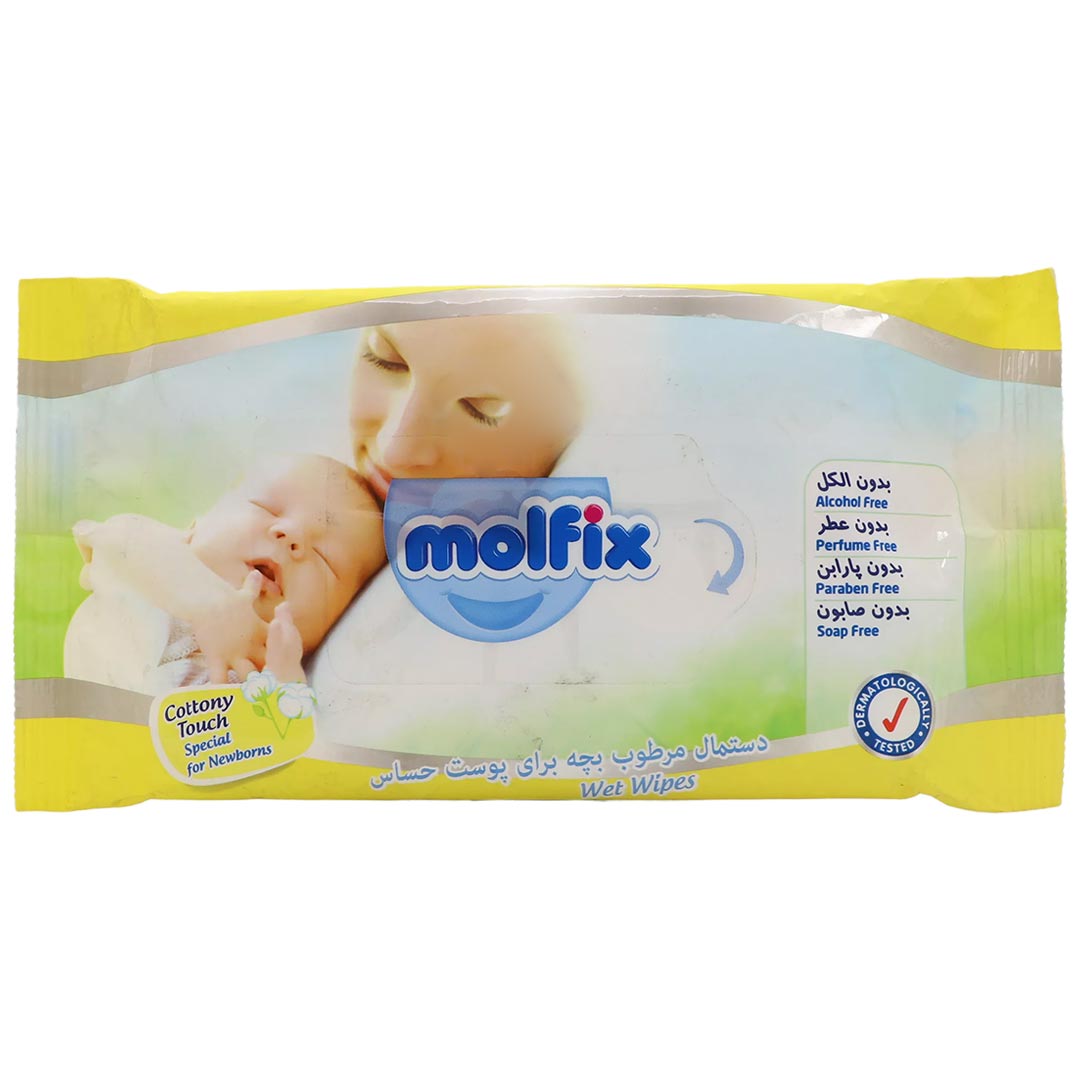 دستمال مرطوب کودک مناسب پوست حساس 20 عددی مولفیکس