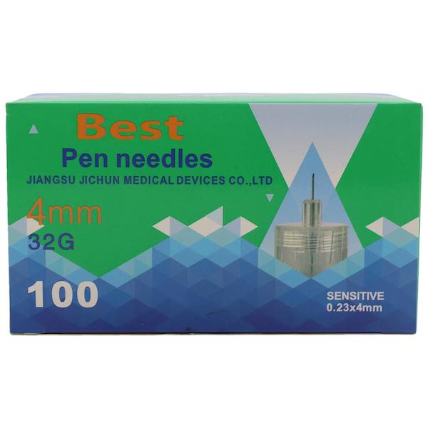 سر سوزن انسولین 4 میلی متر 100 عددی گیج 32 تاپ فاین
