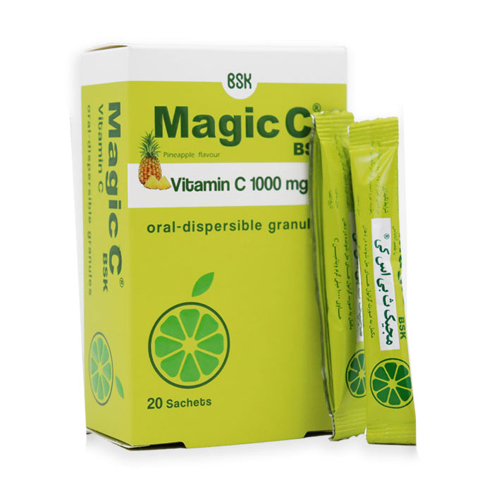 ویتامین ث 1000 ساشه مجیک با طعم آناناس 20 عددی بی اس کی