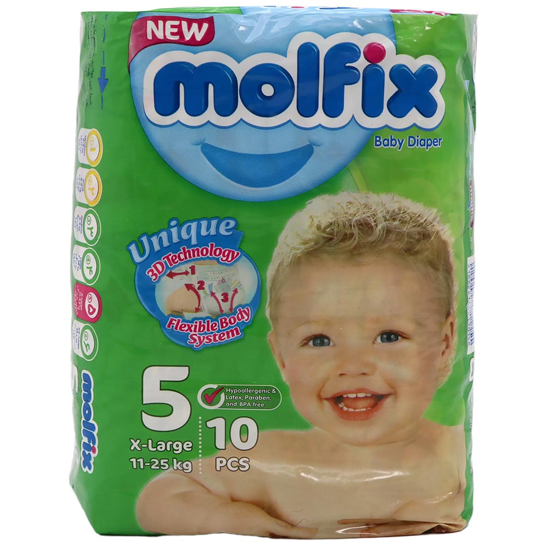 پوشک کامل بچه سه بعدی سایز 5 10 عددی مولفیکس