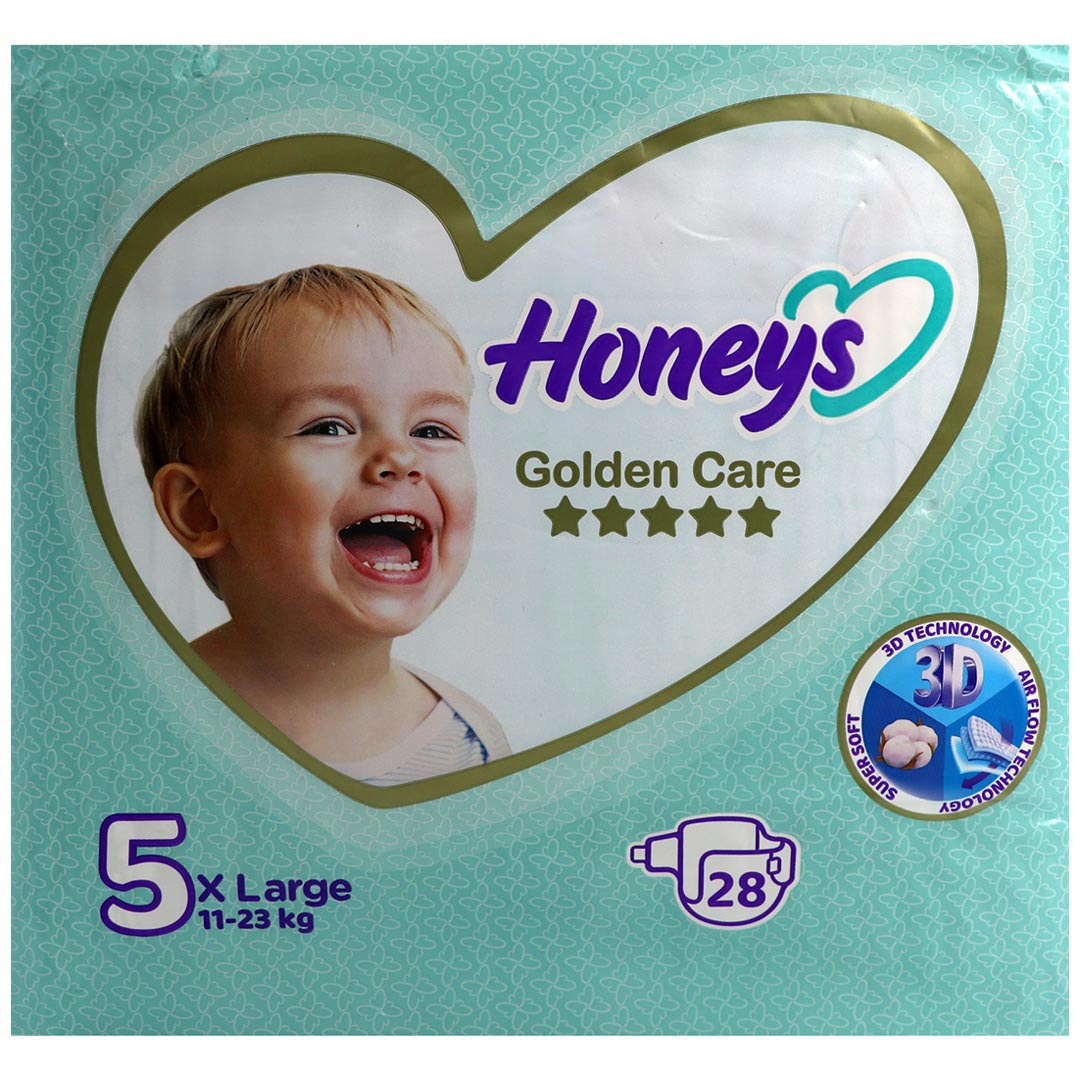 پوشک کامل بچه سایز 5 خیلی بزرگ مناسب 11 تا 23 کیلوگرم 28 عددی هانیز