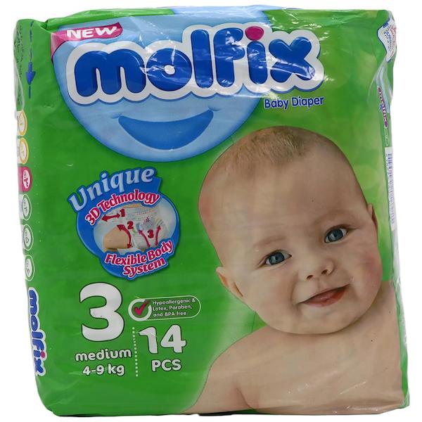 پوشک کامل بچه سه بعدی مولفيکس سایز 3 14 عددی مولفیکس