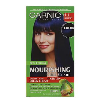 کیت رنگ موی زنانه شماره 1.1 آبی تیره 190 میل گارنیک