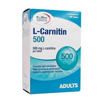قرص ال کارنیتین 500 میلی گرم یوروویتال بسته 60 عددی