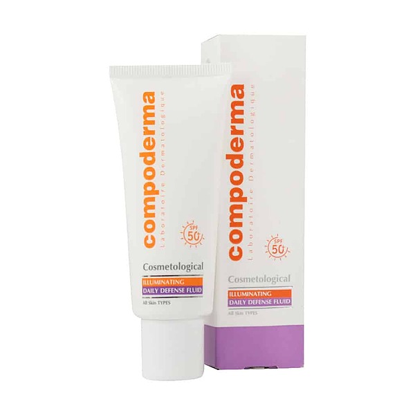 کرم ضد آفتاب روشن کننده SPF50 کامپودرما مناسب انواع پوست