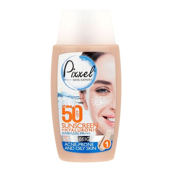 ضد آفتاب رنگی پوست چرب +SPF50 بژ روشن پیکسل